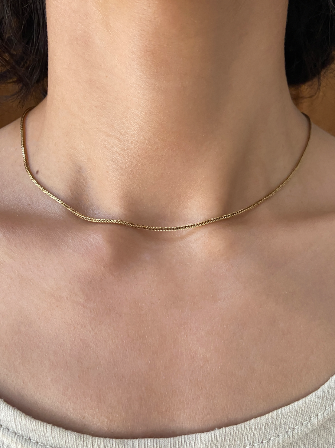 Vintage 14K Solid Yellow Gold Foxtail Chain Necklace