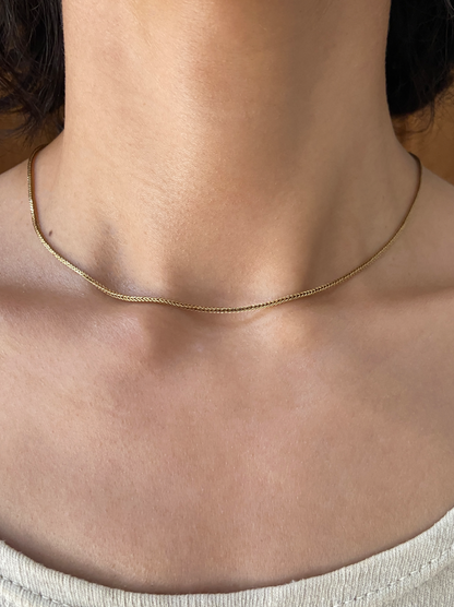 Vintage 14K Solid Yellow Gold Foxtail Chain Necklace