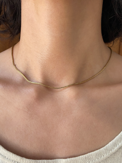 Vintage 14K Solid Yellow Gold Foxtail Chain Necklace