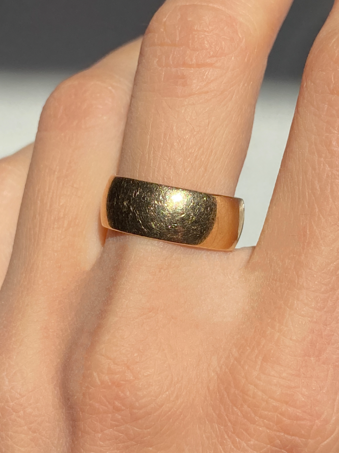 Vintage 14K Solid Yellow Gold Cigar Band Ring, Size 6