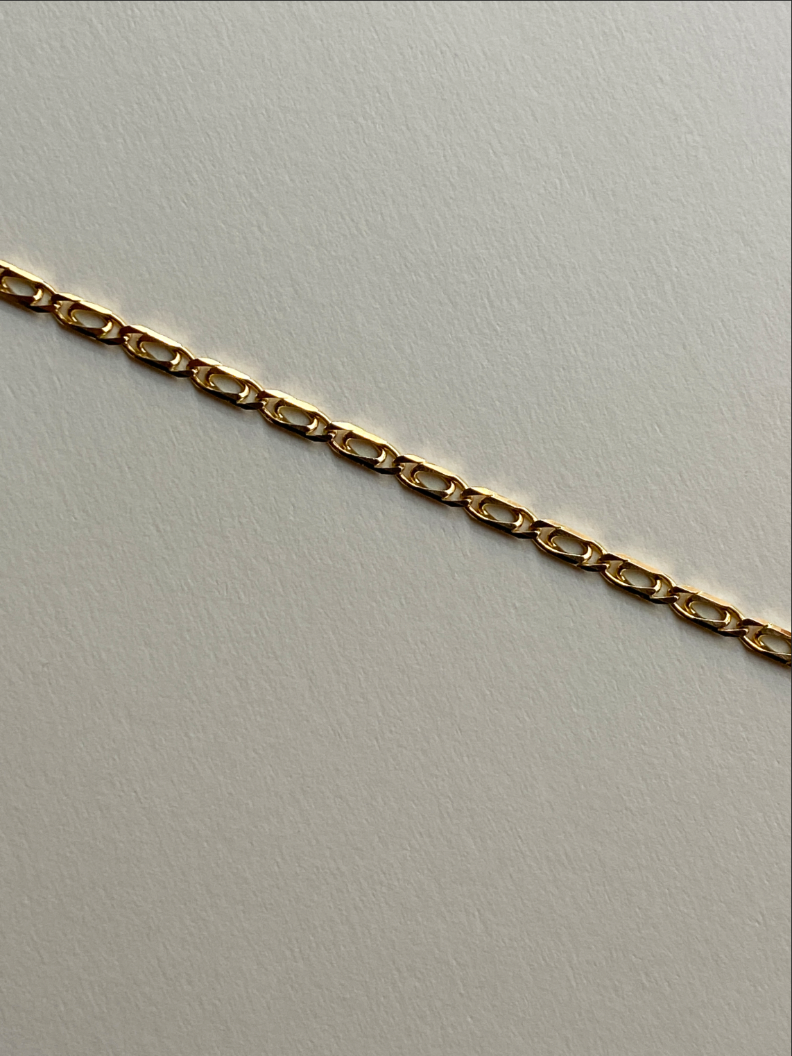 Vintage 14K Solid Yellow Gold Flat-Link Bracelet