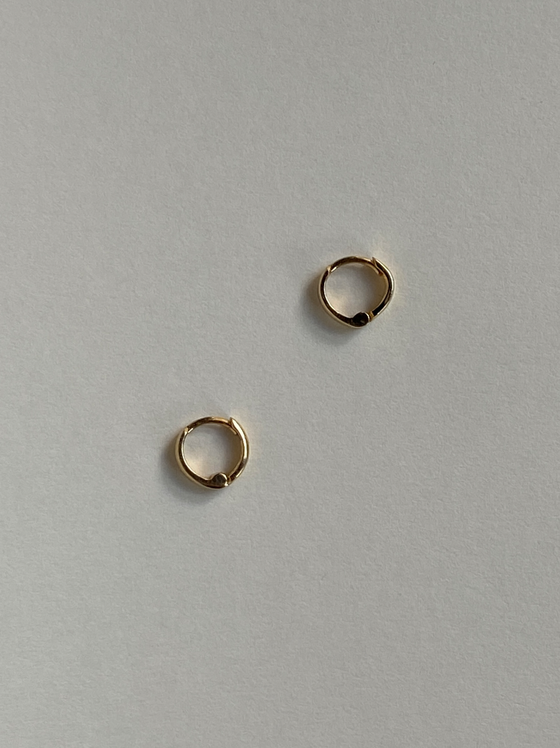 Vintage 14K Solid Yellow Gold Tiny Huggie Hoops